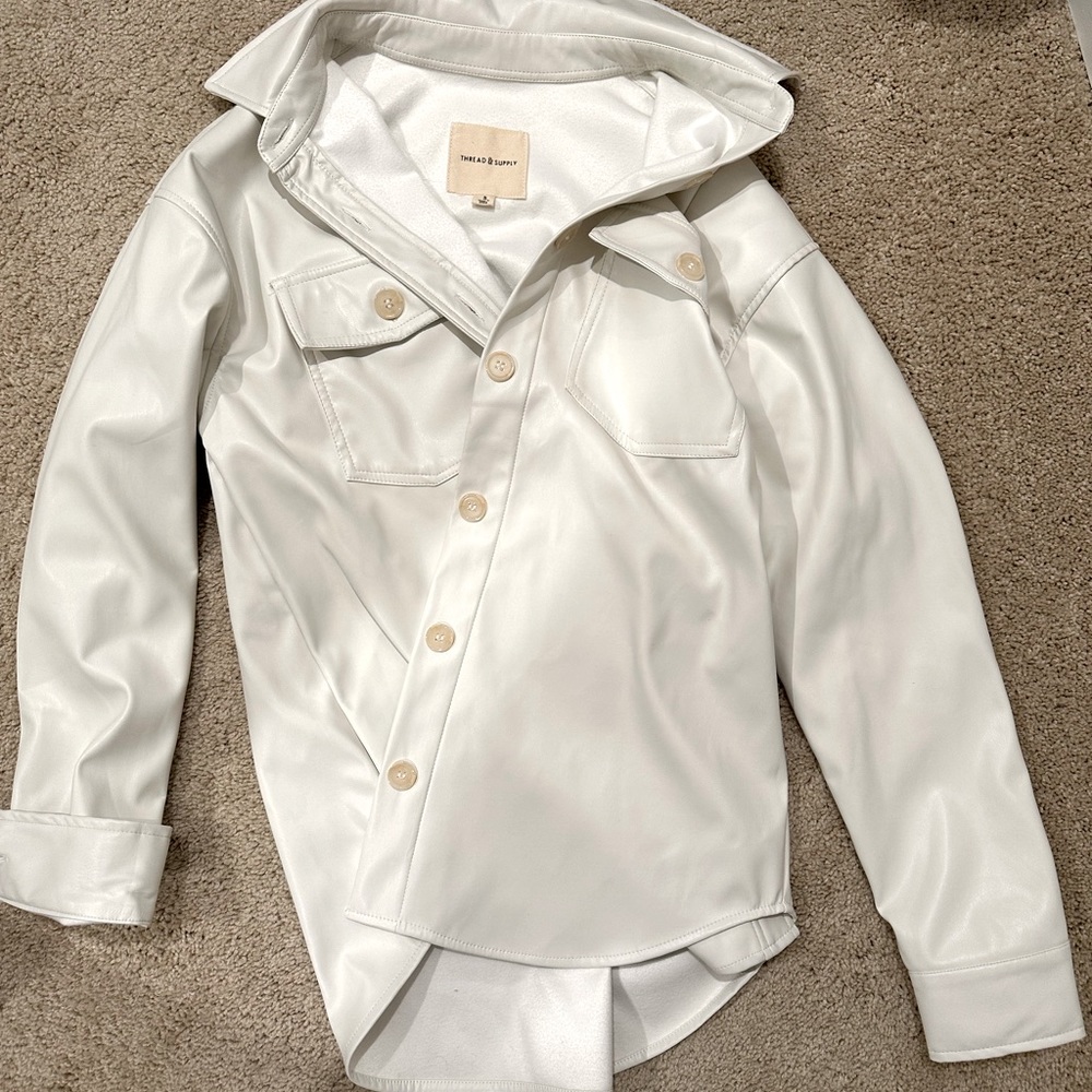 Thread And Supply Leather Shacket - image 2